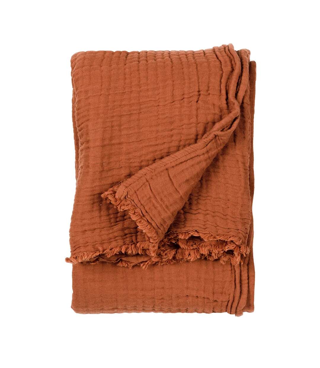 Lark cotton crinkled throw pecan Yard-1