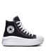 Womens/ladies Chuck Taylor Canvas Platform High Top Trainers Black White Converse-1