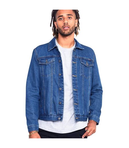 Duke Mens Western Trucker Style Denim Jacket (Stonewash) - UTDC102