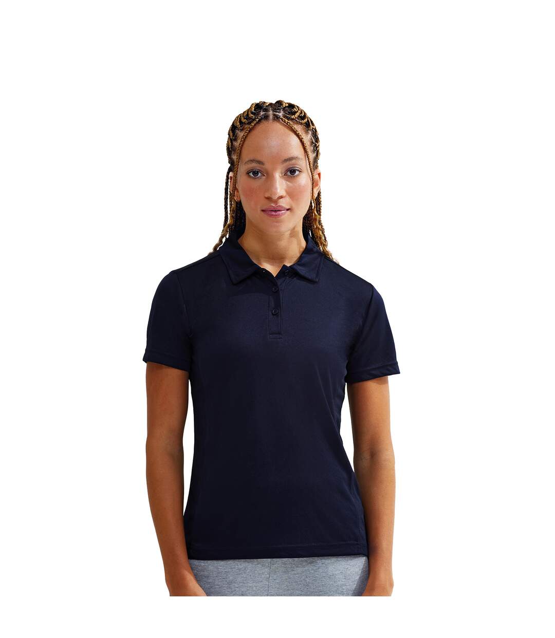 Tri Dri Womens/Ladies Panelled Short Sleeve Polo Shirt (French Navy) - UTRW4853-3