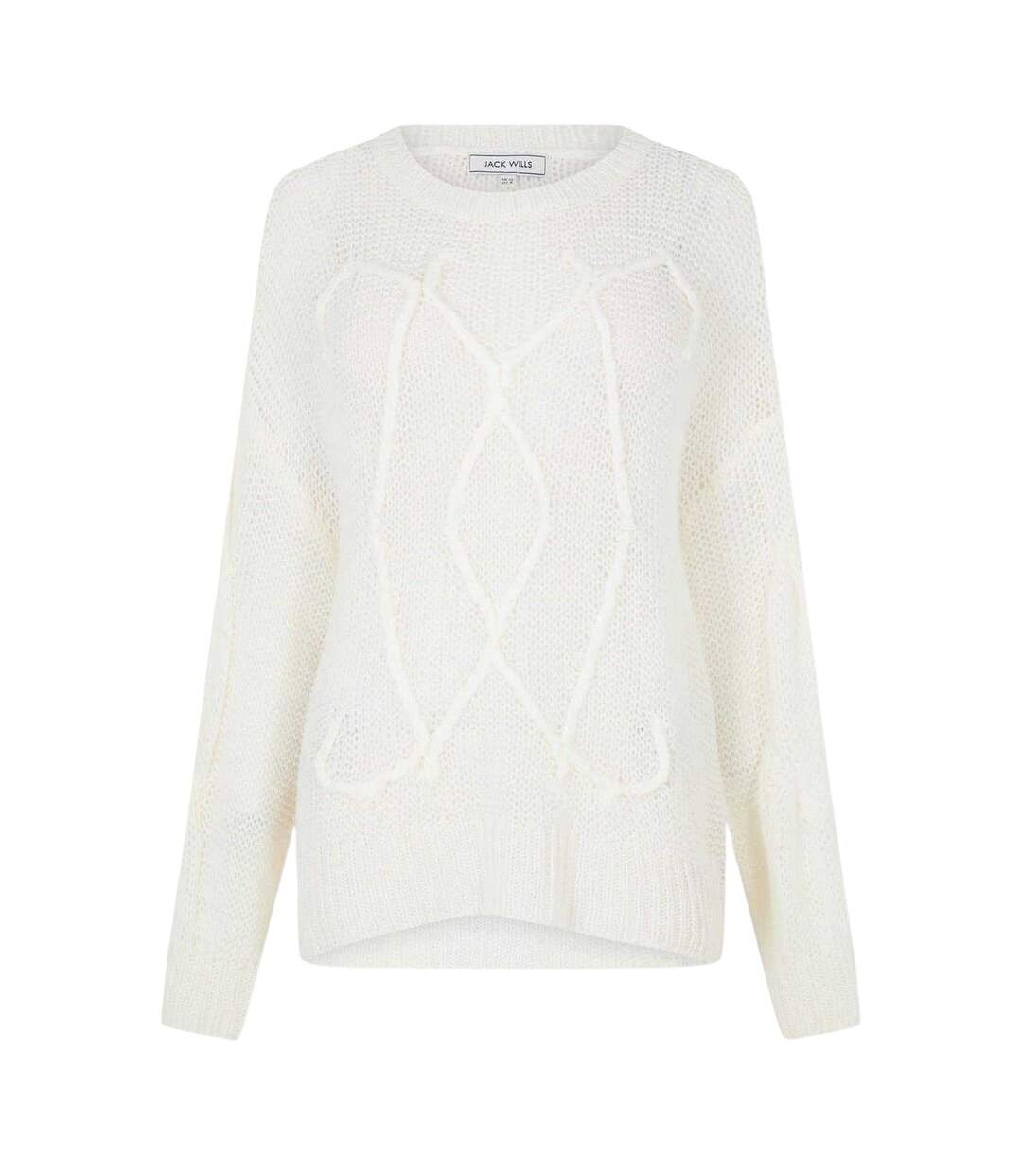Pull Motif/style Maille Torsadée Femme Crème Jack Wills-1