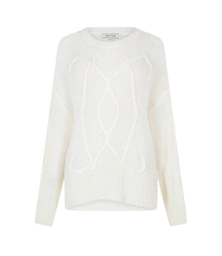 Pull Motif/style Maille Torsadée Femme Crème Jack Wills