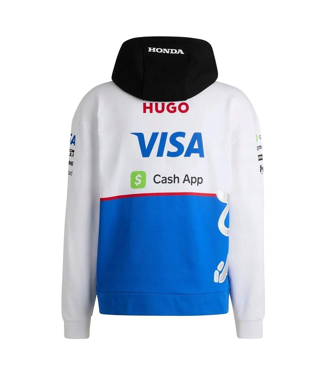 Unisex Adult Racing Bulls Regular Full Zip Hoodie White Hugo-3