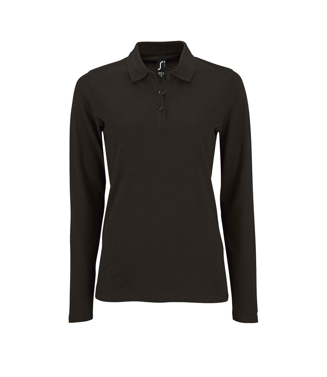 Polo manches longues perfect femme noir SOLS