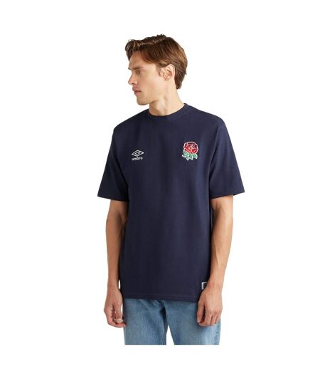 Umbro Mens Dynasty England Rugby Piqué T-Shirt (Navy Blazer)