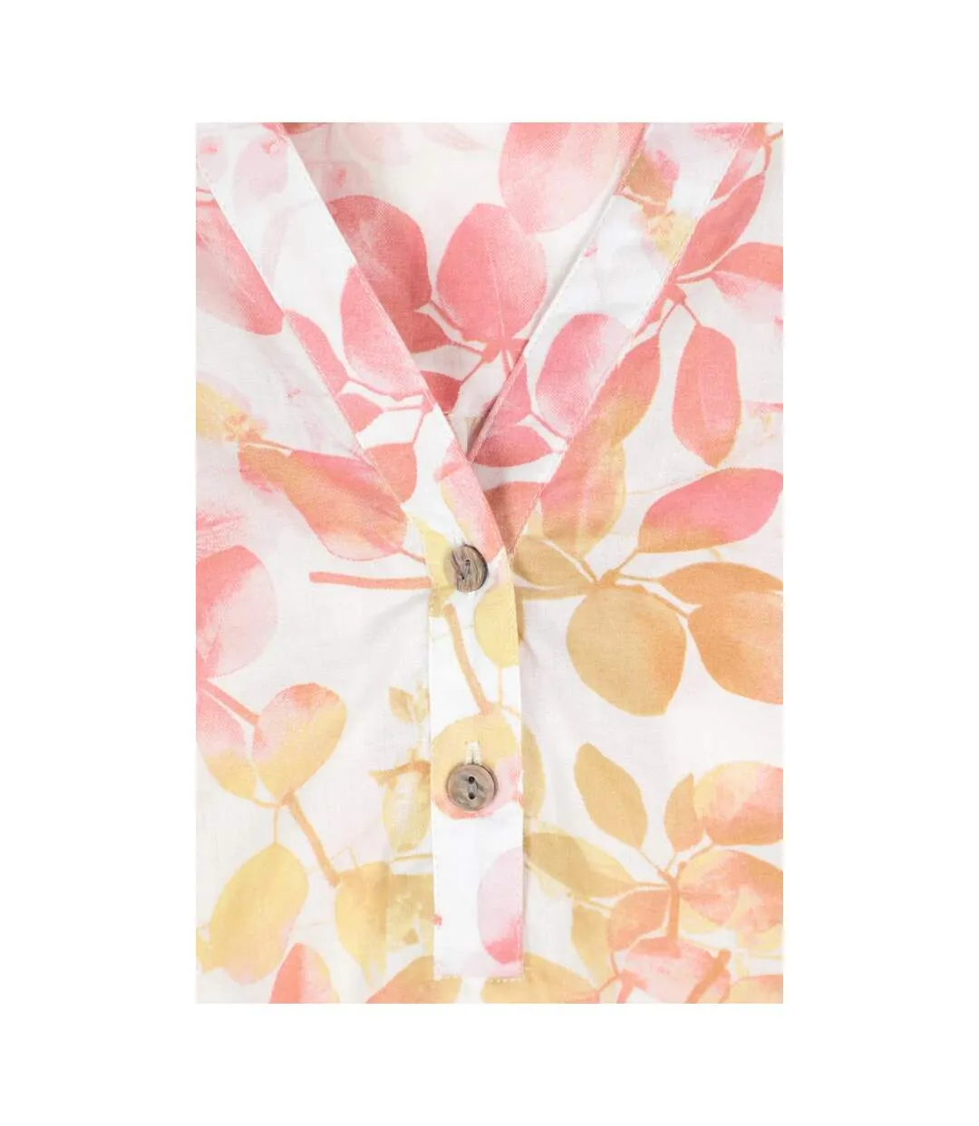 Blouse Manches ¾ Motif/style Imprimé Feuille Petra Femme Corail Imprimé Mountain Warehouse-4