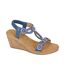 Cipriata Womens/Ladies Ora Jewelled Sandals (Blue) - UTDF2416