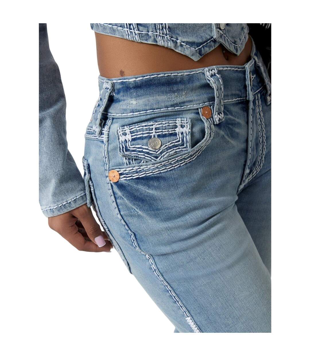 Womens/ladies Ricki Rlxd Denim Relaxed Fit Jeans Horizon True Religion-4