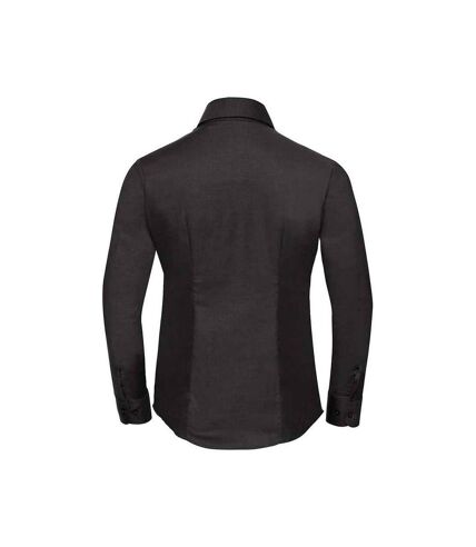 Russell Womens/Ladies Oxford Easy-Care Long-Sleeved Shirt (Black) - UTRW9549