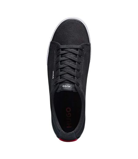 Mens Dyer Canvas Trainers Black Hugo