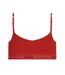 Womens/ladies Ribbed Cotton Bralette Dark Red Tommy Hilfiger-3