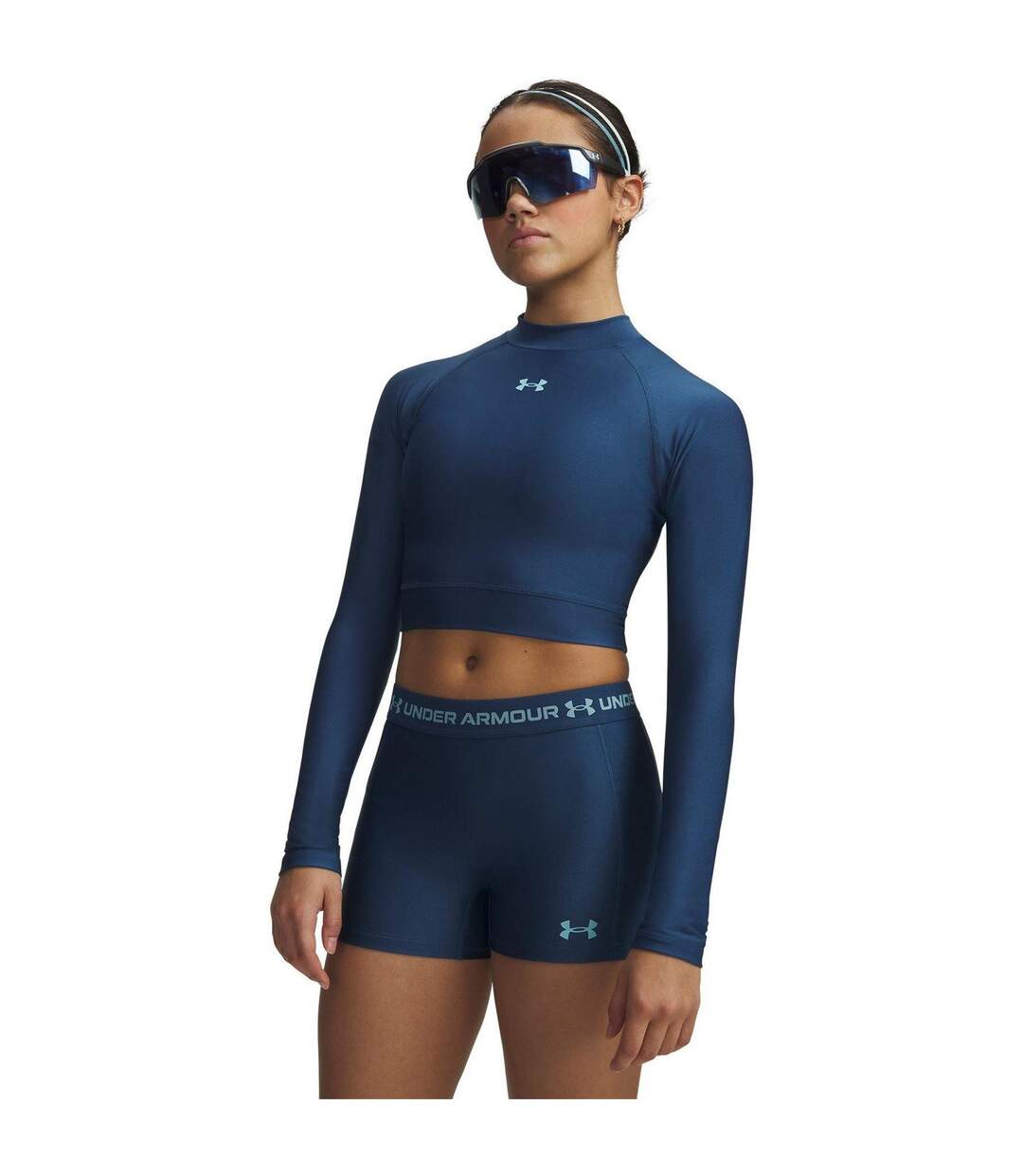 Haut Court Femme Bleu Under Armour-1