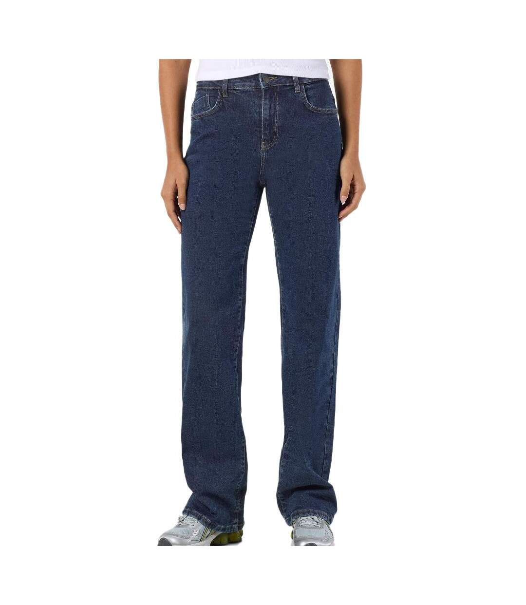 Jean droit bleu foncé  femme noisy may landa-1