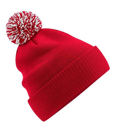 Bonnet snowstar rouge / blanc Beechfield