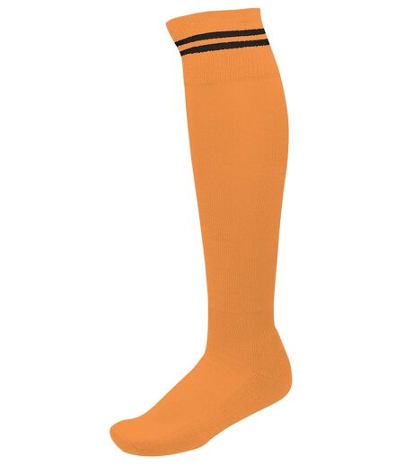 chaussettes sport - PA015 - orange rayure noir