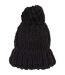 Bonnet Motif/style Pompon Femme Noir 4F-1