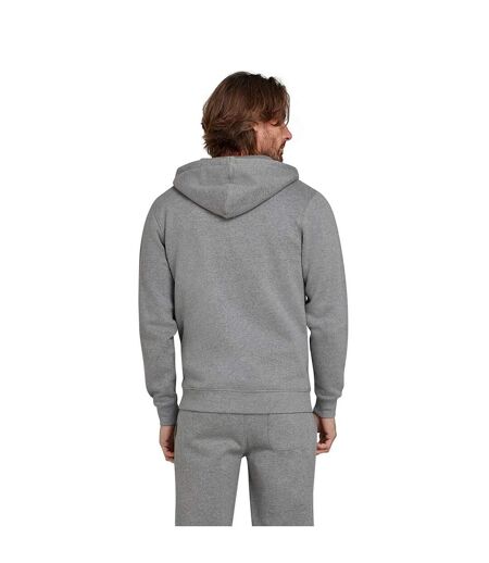 Mens classic zip front hoodie grey marl Raging Bull