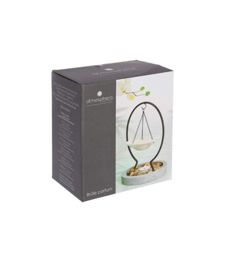 Brûle-Parfum Suspendu Pierres 24cm Gris