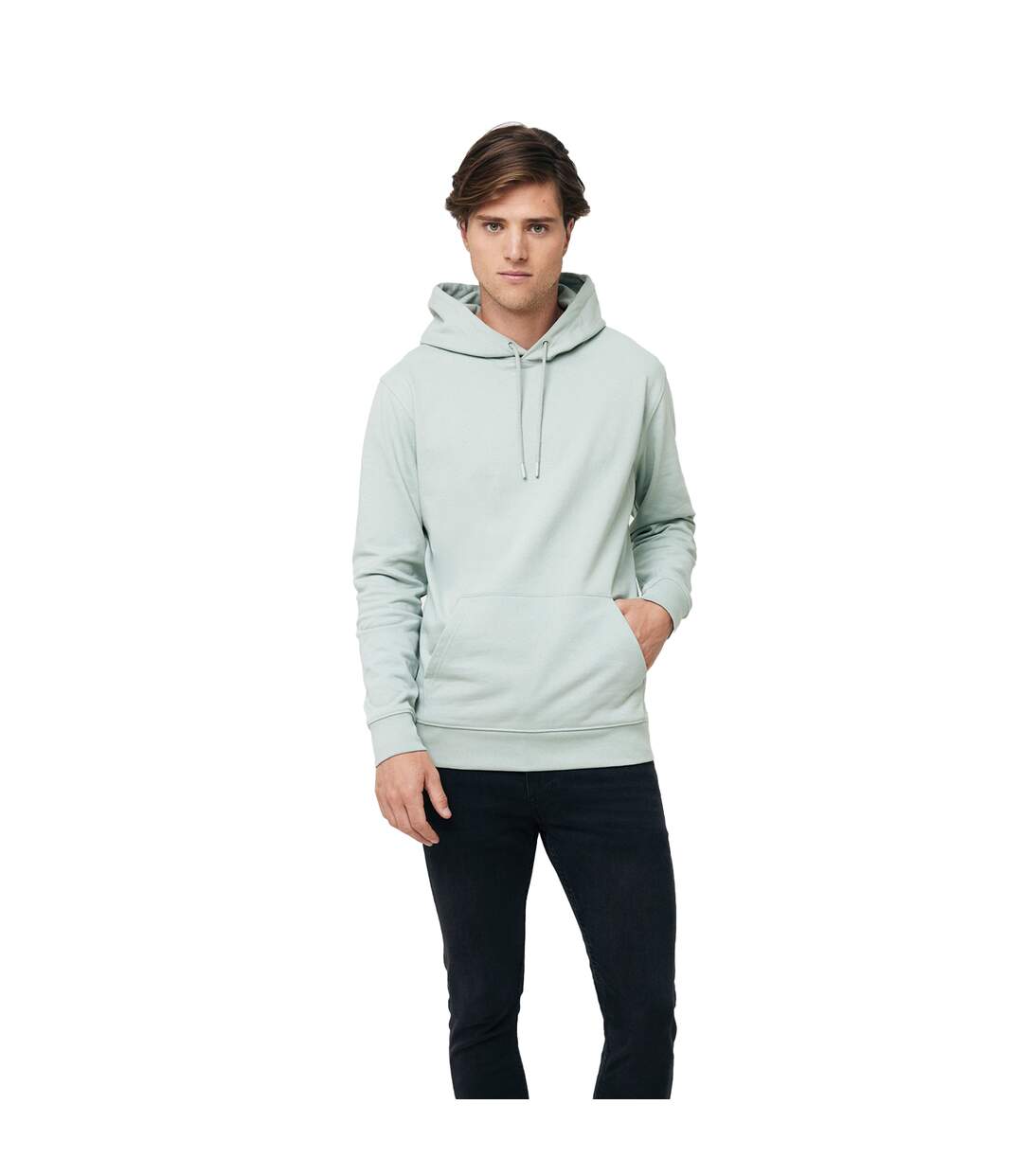 Unisex adult jasper recycled cotton hoodie iceberg green Iqoniq-3