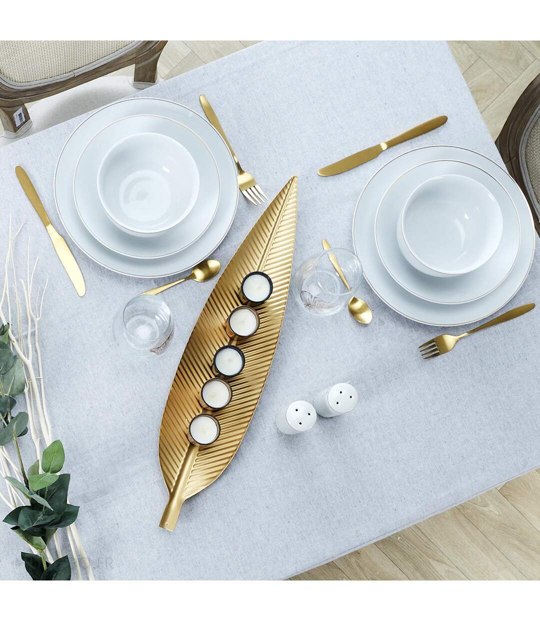 Vide poche feuille dorée collection GOLD-2