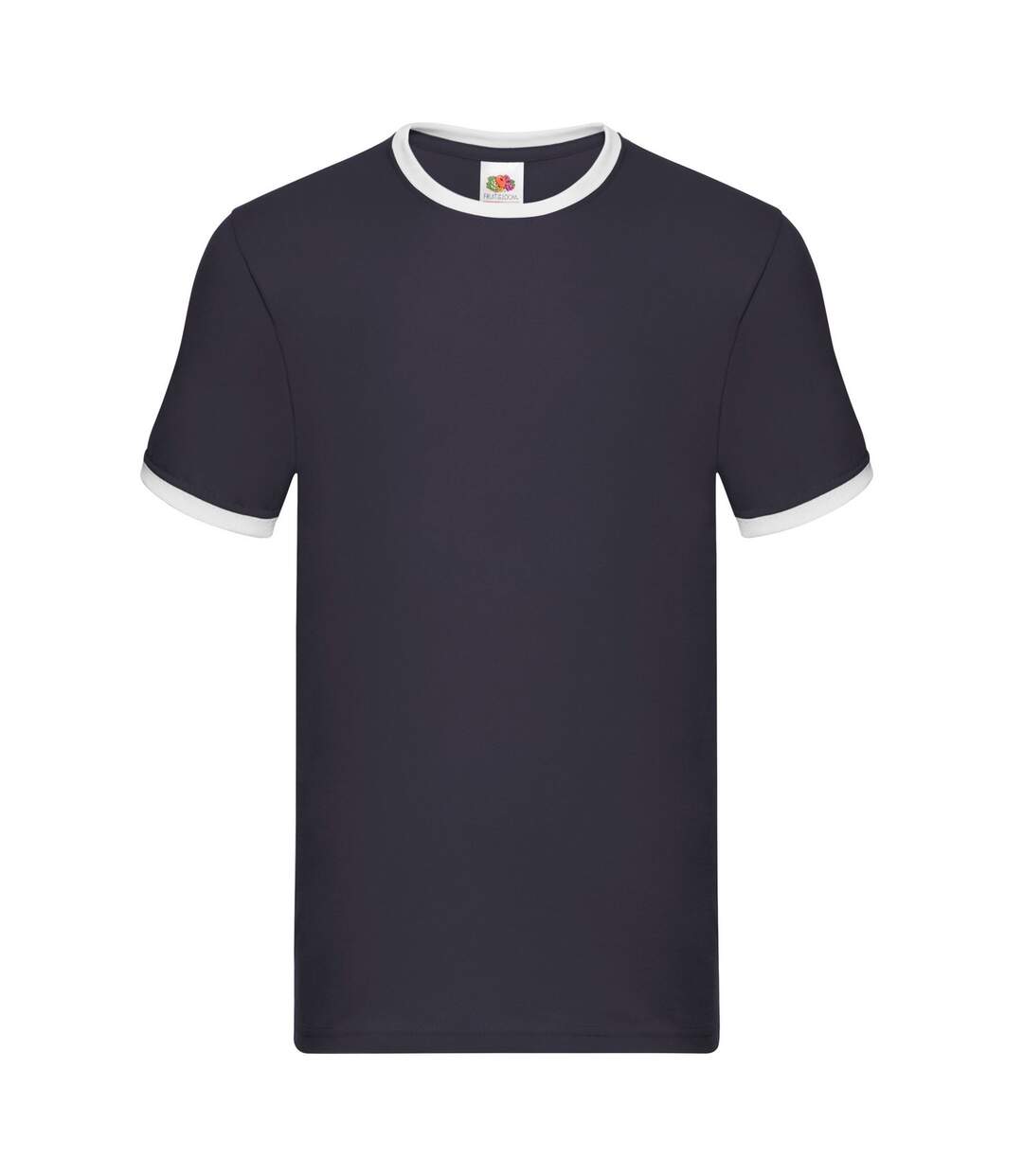 T-shirt Ringer Homme Bleu Marine Blanc Fruit Of The Loom-1