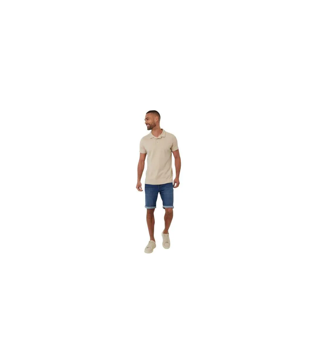 Polo Kirkby Homme Beige Gris Threadbare-1