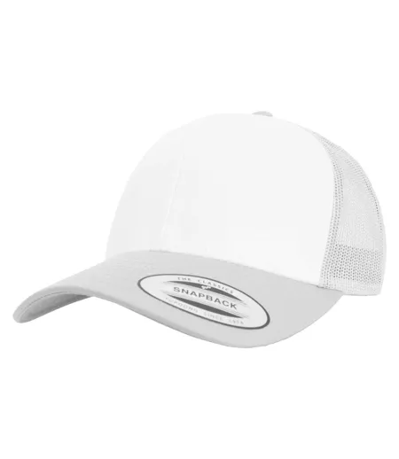 Casquette Trucker Motif/style Rétro Adulte Argenté Blanc Flexfit
