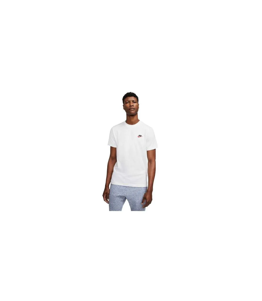 T-shirt Club Homme Blanc Noir Rouge Nike-1