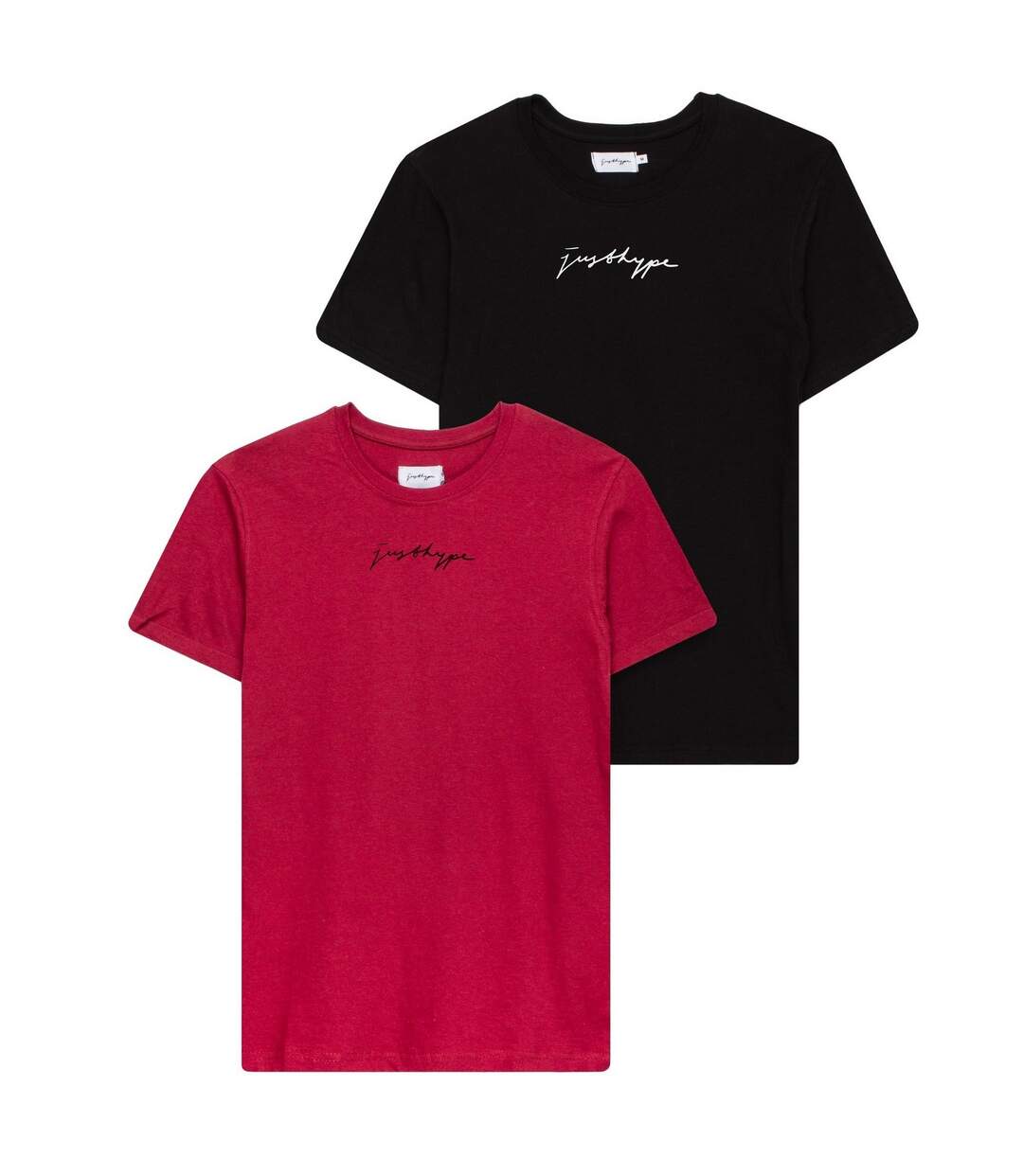 Hype Mens Oversized T-Shirt (Pack of 2) (Red/Black)