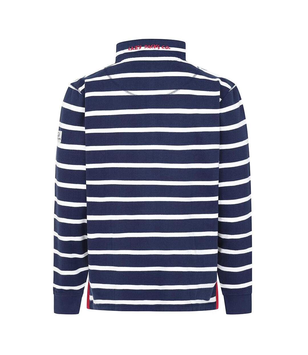 Sweat Motif/style Rayé Homme Bleu Mer Lazy Jacks-3