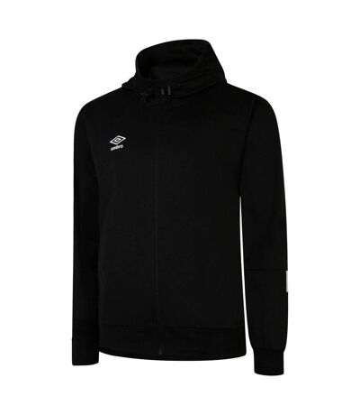 Umbro Mens Total Training Knitted Full Zip Hoodie (Black/White)