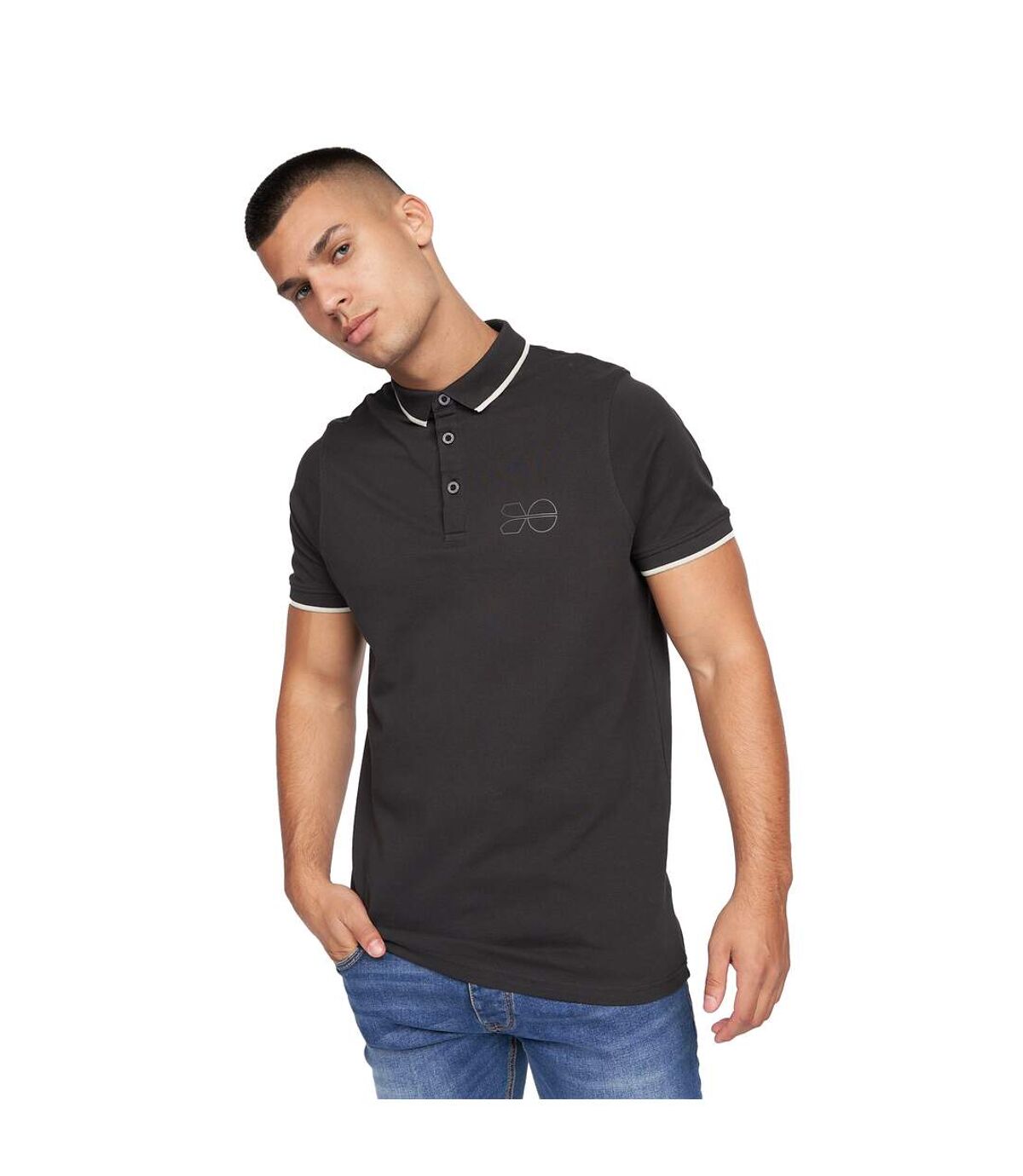 Crosshatch Mens Padro Polo Shirt (Black)