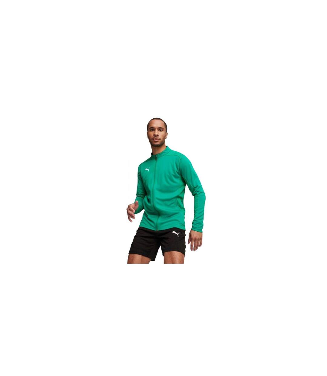Mens Slim Training Jacket Green Puma-1
