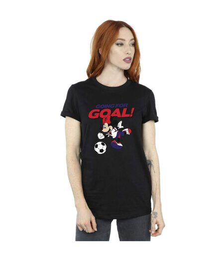 Disney Womens/Ladies Minnie Mouse Going For Goal - T-shirt boyfriend en coton (Noir) - UTBI38663