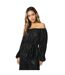 Womens/ladies sequin bardot long-sleeved blouse black Dorothy Perkins