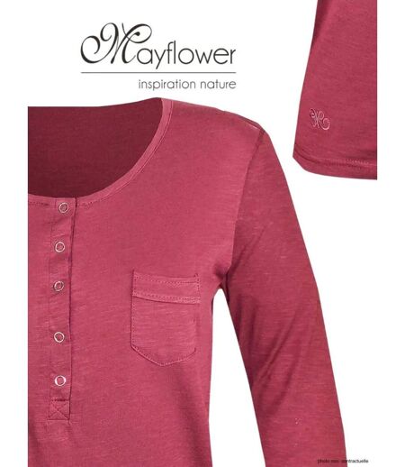Tee-shirt MAYFLOWER CLOE1B manches longues : confort coton flammé et style authentique