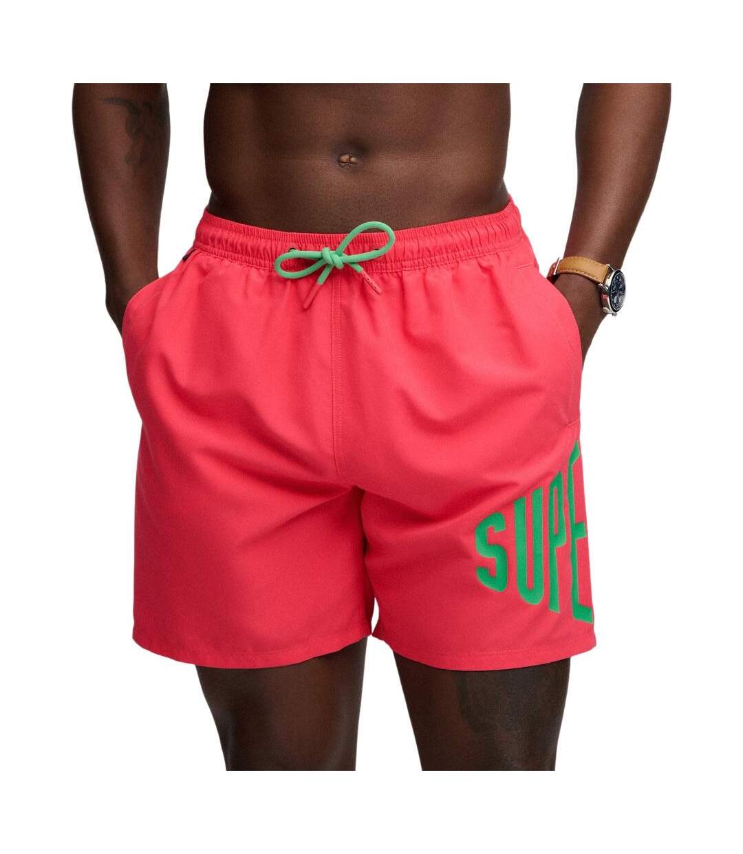 Maillot de bain rose/vert homme superdry swim-1