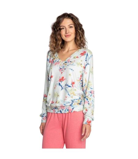Womens/ladies Budding Floral Long-sleeved T-shirt Multicoloured PJ Salvage
