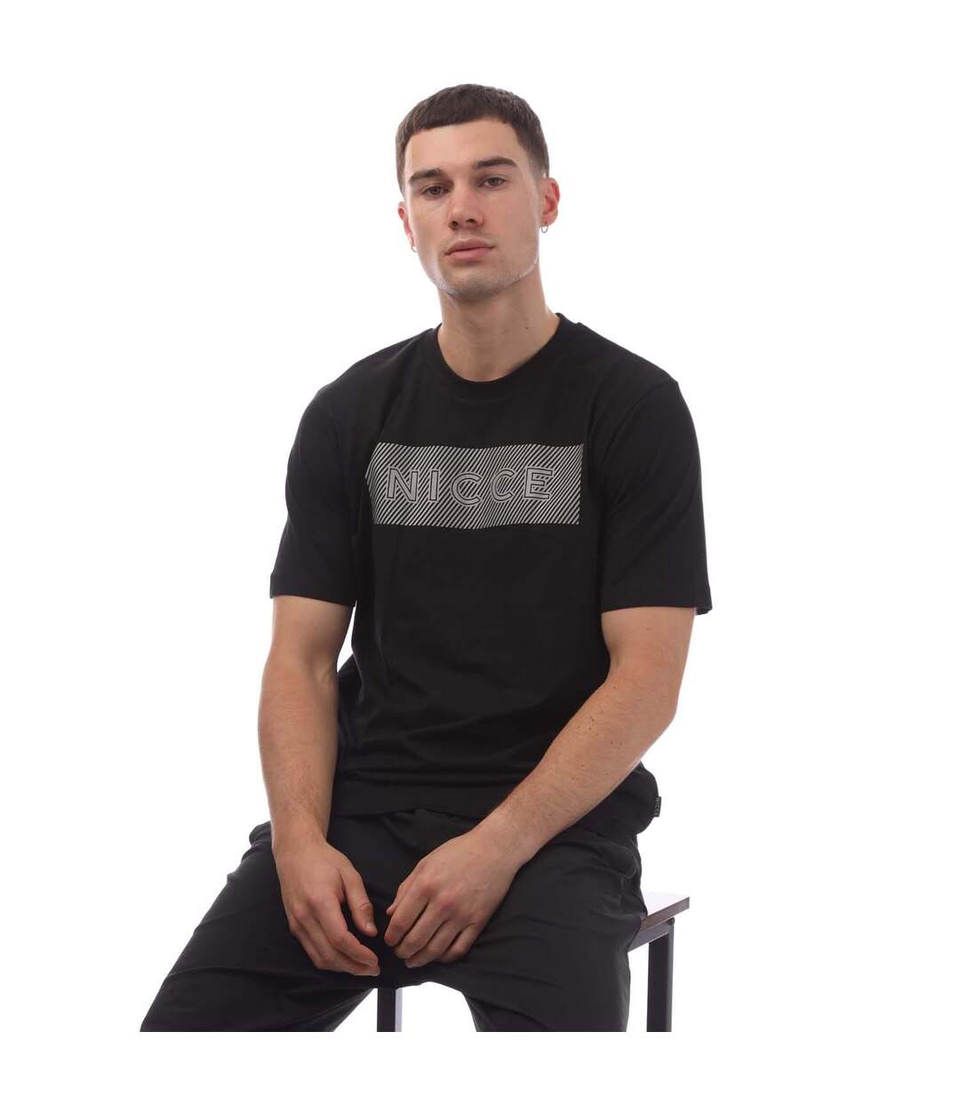 T-shirt Style Logo Alttio Homme Noir Nicce-1