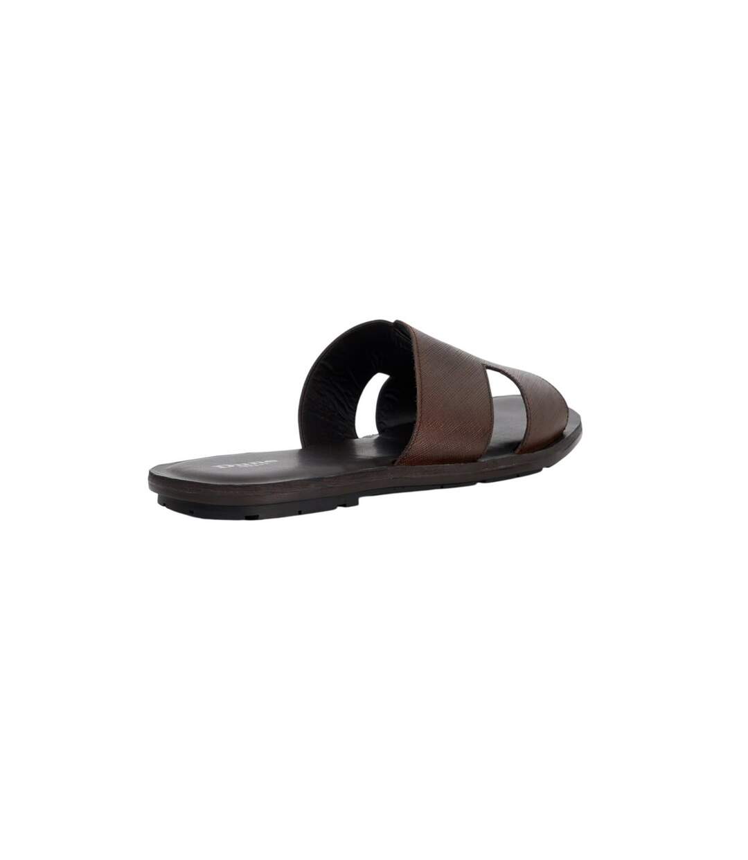 Mens Itos Leather Flat Slides Brown Dune London-2