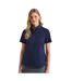 Womens/ladies Supreme Oxford Short-sleeved Formal Shirt Navy Premier-1
