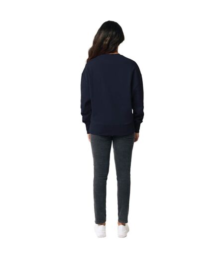 Unisex adult kruger recycled cotton crew neck relaxed fit sweatshirt navy Iqoniq