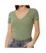 T-shirt kaki femme tommy hilfiger essential aen - l-1
