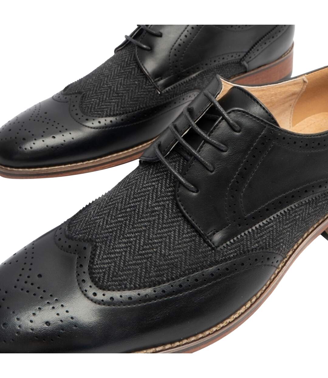 Chaussures brogues homme noir Goor-4