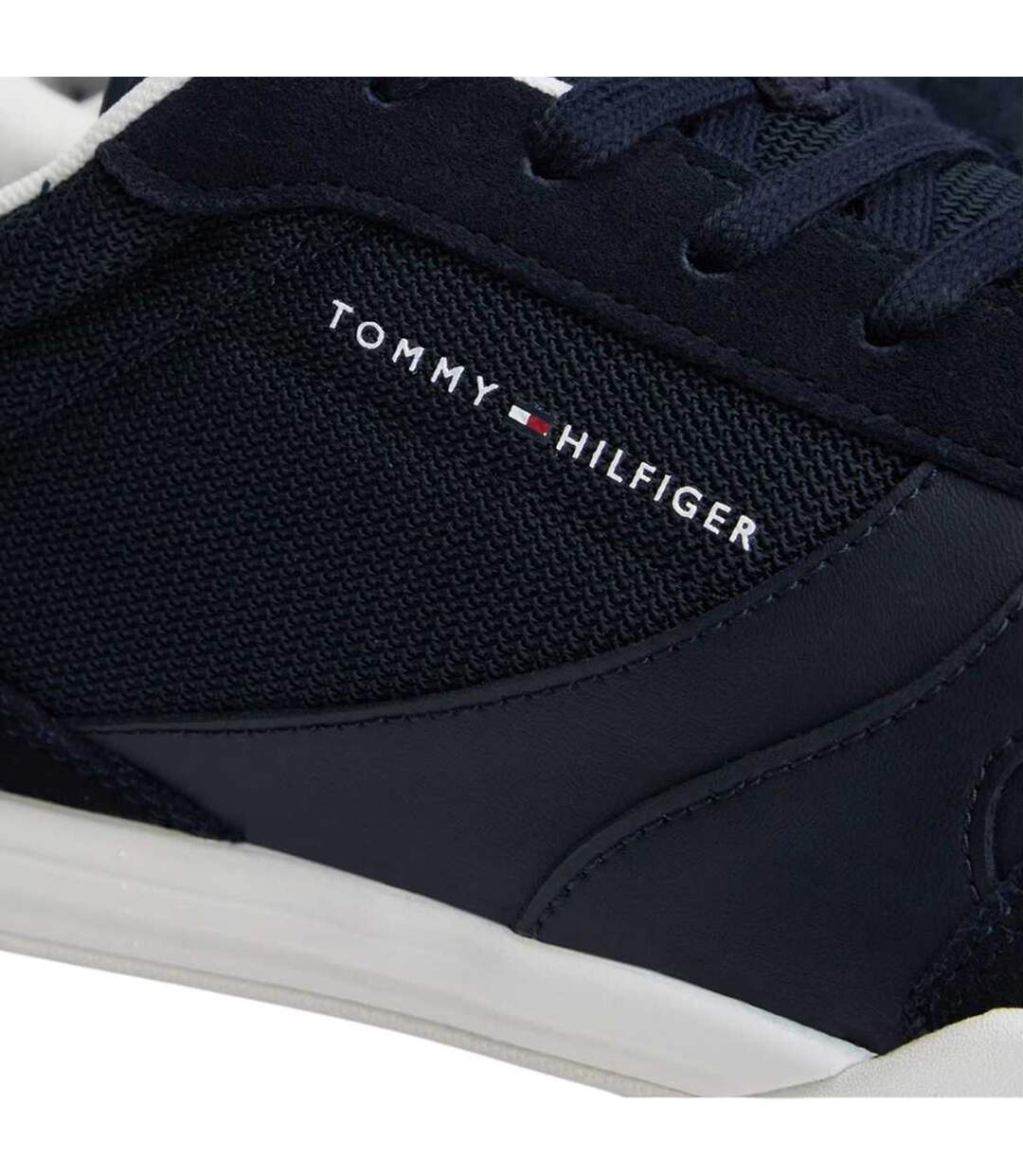 Mens Lopro Leather Trainers Navy White Tommy Hilfiger-3