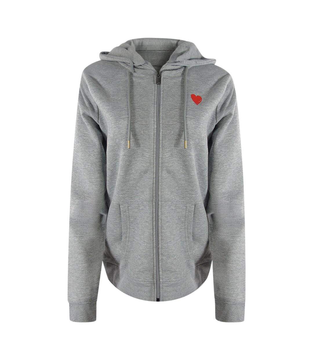 Veste À Capuche Motif/style Cœur Femme Gris Rouge Love Moschino-1