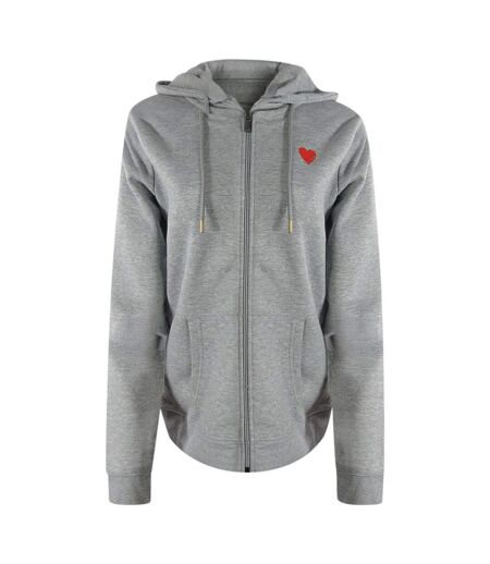 Veste À Capuche Motif/style Cœur Femme Gris Rouge Love Moschino