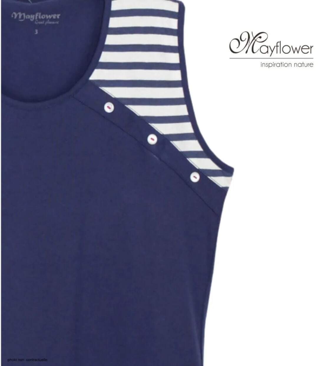 Tee-shirt sans manches TF192M Mode Directe : Débardeur fantaisie 100% coton au look marin-4