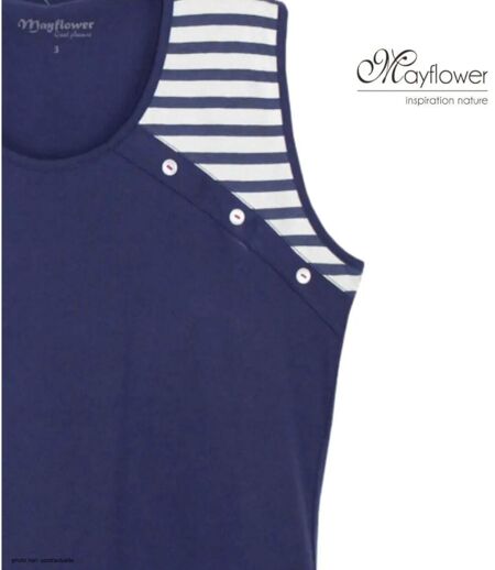 Tee-shirt sans manches TF192M Mode Directe : Débardeur fantaisie 100% coton au look marin