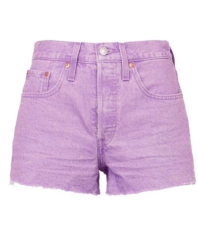 Womens/ladies 501 Original Shorts Lavender Levis